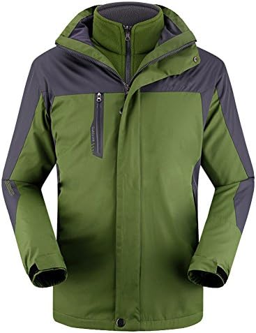 LaoZan 3 in 1 Winter Waterproof Fleece Ski Jacket + Spring Autumn Soft Shell Jacket Rain Coat