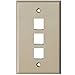 Mediabridge Keystone Wall Plate (3-Port) - 10 Pack - Ivory