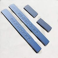 Highitem 4Pcs Car Door Entry Guards Sill Plate Stainless Steel for Dodge Charger 2011-2016