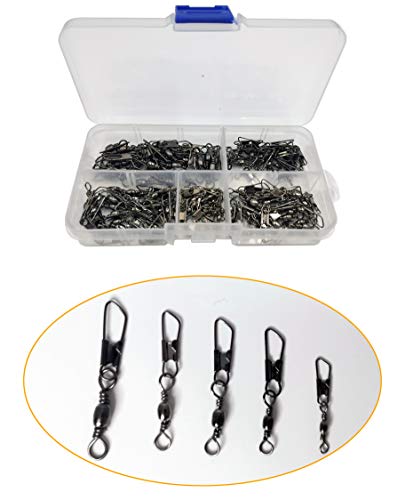 WOWGADGET Premium Angelwirbelset 125 TLG. Sortiment. Snaps BZW. Karabiner Wirbel in fünf verschiedenen Größen mit… – Bild 3