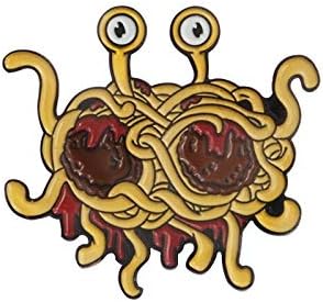 XIONGZ Flying Spaghetti Freak Brooch Funny Pastafarianism Ramen Monster FSM Enamel Pin Hat Denim Fun Badge Friends Creative Gifts