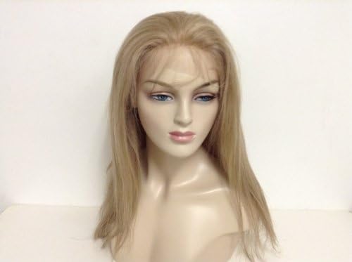 16" Full Lace Wig 100% Remy Human Hair, Silky Straight, Color #18/22 Mixed Blonde