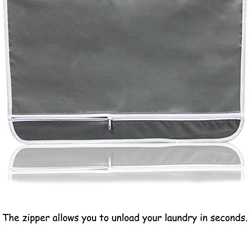 DiGiCare Door Hanging Laundry Hamper Bag, Space Saving Wall Hanging Laundry Basket Laundry Bag With 2 Stainless Steel Hooks, 2 Suction Hooks for Door, Wall, Nursery Room, Dorm, Travel (Gray) - Thumbnail 3
