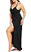 Plus Size Chuanqi Women's Spaghetti Strap Cover Up Beach Backless Wrap Long Dress Black 4X