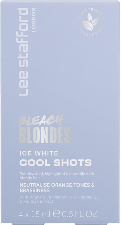 Lee Stafford Blue Toner Hair Treatments Ice White Hot Shots 4 x 15ml