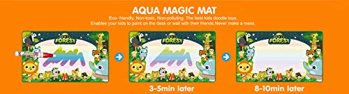 MBDVLPMT Water Doodle Drawing Mat Kids Painting Writing Doodle Board Toy Mess Free Coloring Painting Educational Writing Mats Rainbow Colors Gift for Boy Girl Toddler Baby 59" X 35" - Thumbnail 4