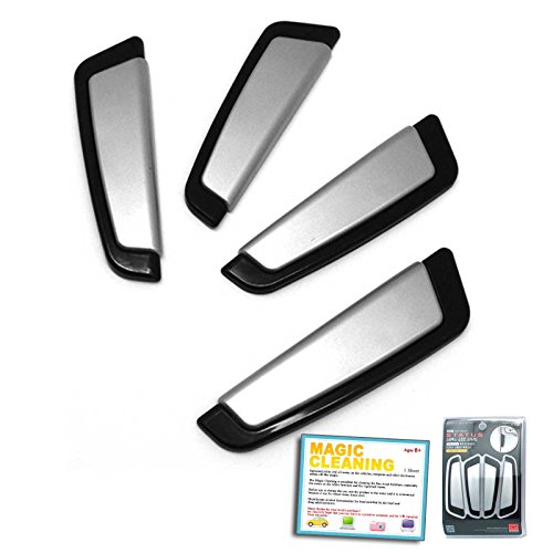STATUS 4Pcs Soft Door Edge Guards Bumper Protector Trim Guard Sticker Molding for Motors Auto Vehicle (Silver)