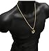 Mens Stainless Steel Gold Tone Star of David Medal Pendant 24