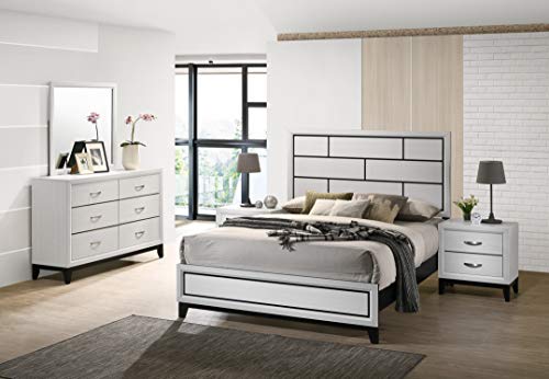 Roundhill-Furniture-Stout-Contemporary-Panel-Bedroom-Set-with-Queen-Bed-Dresser-Mirror-2-Night-Stands-White Roundhill Furniture Stout Contemporary Panel Bedroom Set with Queen Bed, Dresser, Mirror, 2 Night Stands, White