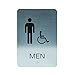 Custom Product Solutions Men & Women ADA Restroom (Bathroom) Modern Chic Sign w/Braille - Silver/Black