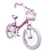 RoyalBaby Girls Kids Bike Jenny Bunny 12 14 16 18 20 Inch Bicycle 3-12 Years Old Basket Training Wheels Kickstand White Pink Child's Cycle