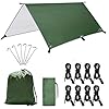 Dokpav 3 m x 3 m camping tentzeil, tentzeil, waterdichte regenbescherming, zonwering, licht, draagbare hangmat met…