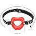 YiFeng Silicone Lip Open Mouth Gag with Lock Bondage Leather Oral Sex Strap On BDSM Adult Sex Toy