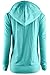 TL Women's Knit Stretch Zipper Solid Casual Zip-Up Hoodie Jackets in Colors