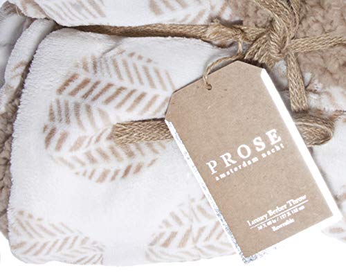 ReLive Reversible 50x60 Inch Soft Velvet Luxury Berber Throw Blanket (Sandy Herringbone)