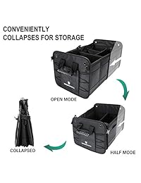 Organizador de maletero actualizado para almacenamiento de coche, plegable, portátil, multiusos, para carga, SUV, Sedan, coche, maletero, accesorios, tamaño extendido (27,6 x 15,24 x 12,6")