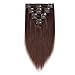 MY-LADY Double Weft 100% Remy Human Hair Clip in Extensions #2 Dark Brown 10''-22'' Grade 7A Quality Full Head Thick Thickened Long Short Straight 8pcs 18clips for Women Fashion 12
