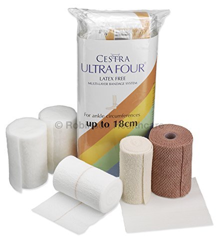 Robinson Healthcare Cestra Ultra Four Multi Layer Bandage Kit For Leg Ulcers & Associated Conditions. Ankles Up To 18cm Circumference. 5 Count (Pack of 1), 0.24kg