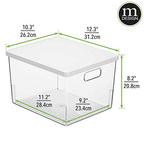 mDesign Large Plastic Stackable Bathroom Storage Bin Box with