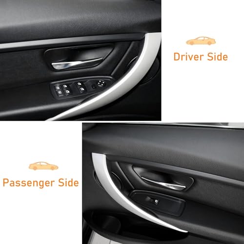 TTCR-II 2pcs Compatible with BMW 3 Series 4 Series F30/F31/F34/F80 320i,328i,330i,335i & F32/F33/F36 428i,435i,Driver and Passenger Side Car Door Handle Cover | Driver and Passenger Side Interior Door Handle Cover Serie 3 320i,328i,330i,335i,Serie 4s 428i,435i,440i-Black