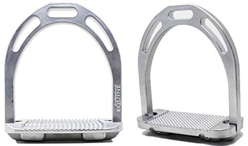 CHALLENGER Horse Saddle English Lightweight Aluminum Wide Stirrups Matte Silver 51114SL