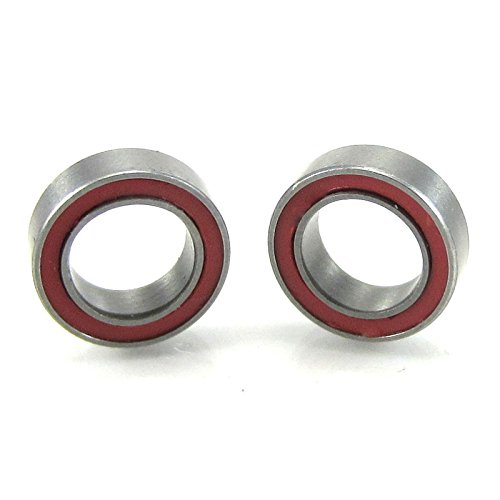 5x8x2.5mm Precision Hybrid Ceramic Ball Bearings Red Rubber Seals (2)