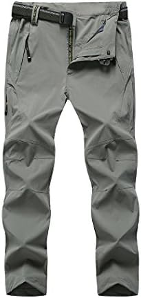 Dehutin Mens Sold Color Outdoor Fast Drying Pants Mountain Pants (3XL, Light gray)