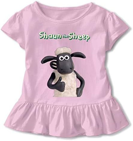 Kim Mittelstaedt Shaun The Sheep Children's Short Sleeve T-Shirt Girl's Cute Soft Cotton Dress Black