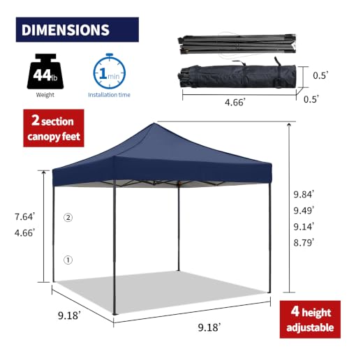 AERGERGER 10x10 Pop Up Canopy Tent with Awning | Heavy Duty Waterproof Gazebo for Outdoor Parties image 24