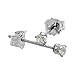 Sterling Silver Tiny 2mm Cubic Zirconia Earrings Studs Cartilage Nose 4 prong 0.06 ct/pr