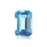 4.00-4.35 Cts of AAA 10x8 mm Emerald Loose Swiss Blue topaz (1 pc) Gemstone