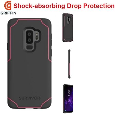 Griffin Survivor Strong Galaxy S9+ Plus Military Grade Drop Protection Cover Case| Pink
