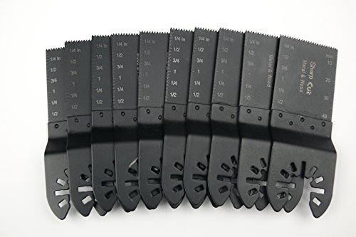 Oscillating Multi Tool Blades for Cutting Wood and Metal (Pack of 10 PC Bi-Metal Blades)