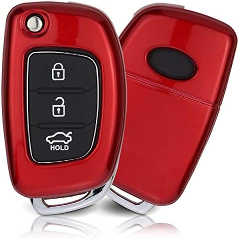 ASARAH ABS Key cover for Hyundai with noble paint, protective for car key cover for key type 3BKB-b - Red