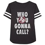 Ghostbusters Who You Gonna Call Juniors Striped Sleeves Black T-shirt L