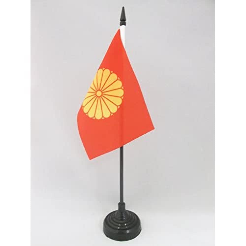 AZ FLAG - Imperial Japan Table Flag 4'' x 6'' - Imperial Japanese Office Mini Banner 100% Polyester 15 x 10 cm - Mini Desk Flag with 10'' Pole and Black Plastic Base