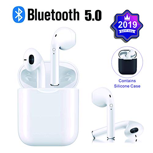Bluetooth 5.0 Headsets Bluetooth Headphones 3D Stereo IPX5 Waterproof Pop-ups Auto Pairing Fast Charging for Apple of airpods and Airpod Sports Earphone Apple Wireless Earbuds