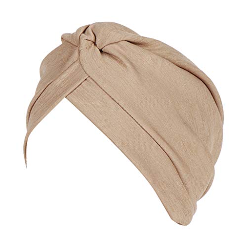 Jianekolaa Elastic Sleep Caps Breathable Night Scarf Head Wrap Chemo Headwear Cancer Hat Khaki