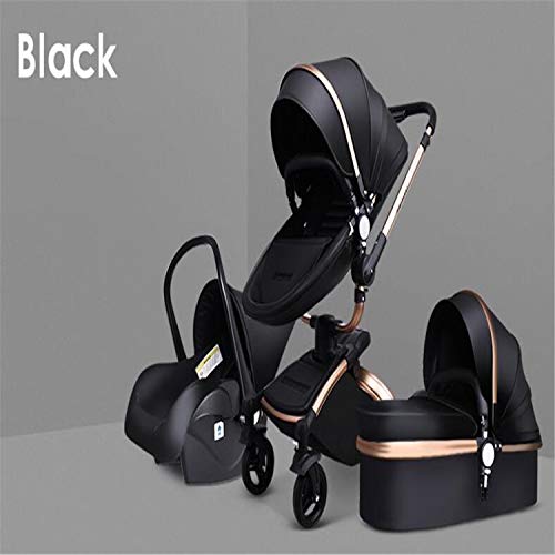BABIFIS Baby Strollers 3 in 1 PU Leather Baby Carriage Eco-Friend Strong Light Baby Pram 0-4 Years Newborn Gifts D