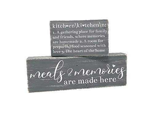 High Quality Fast Shipping Farmhouse Distressed Grey And White Wood Signs Tiered Tray Decor Meals And Memories And Kitchen Definition Buy Cheap Laquimica Ec