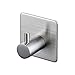 KES Adhesive Wall Hooks, Bathroom Towel Hook, Adhesive Hooks Heavy Duty for Bathroom, Kitchen, Closet, SUS304 Stainless Steel Brushed Finish 4 Pack, A7060-2-P4