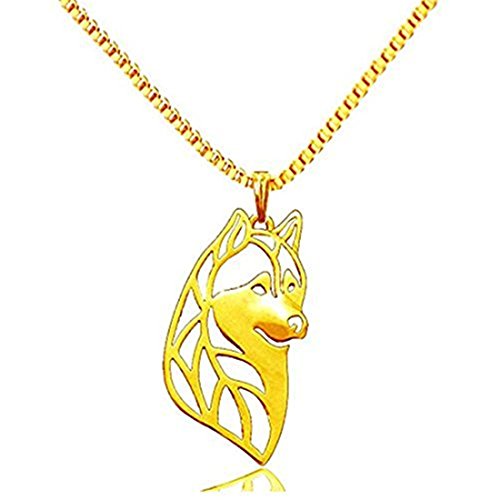 Siberian husky dog animal pendant husky gold plated hus…