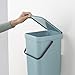 Brabantia Sort & Go Kitchen Recycling Can (4.2 Gal / Mint) Stackable Waste Organiser with Handle & Removable Lid, Wall/Cupboard Mounting