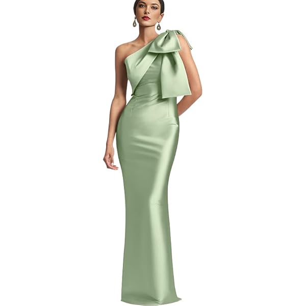 Amazon.com: Women's Long Prom Dresses Satin One Shoulder