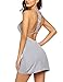 Avidlove Sleepwear Womens Chemise Sexy Nightie Full Slip Lace Babydoll Dress (M, Gray)