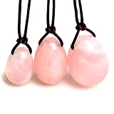 Yujianni Set of YONI Eggs natural Rose Quartz YoNI Eggs Women Exercious Balls Semi-precious Eggs With Bag
