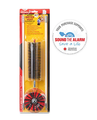 Gardus RJR601 LintEater Junior Rotary Dryer Vent Cleaning Kit, Removes Lint & Cleans Duct Up to 6' with 2 Flexible 18" Rods, Includes Bonus Lint Trap Brush