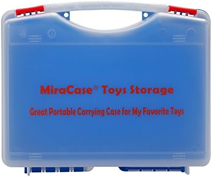 MiraCase Toy Storage Organizer | Premium Carrying Case for Tiny Toys Like Baby Monkeys/ Assembled Toys/ Kitchen Playset/ Magnetic Building Blocks | Blue