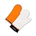 Detachable Silicone Oven Mitt - 1 Pair of Extra Long Professional Heat Resistant Potholder Gloves - Orange
