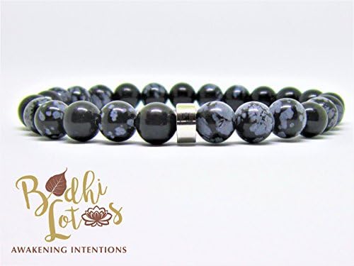 Genuine Snowflake Obsidian Bracelet Root Chakra Bracelet Snowflake Obsidian Detox Bracelet Snowflake Obsidian Yoga Meditation Bracelet